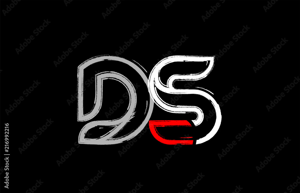 grunge white red black alphabet letter ds d s logo design grunge white red black alphabet letter ds d s logo design