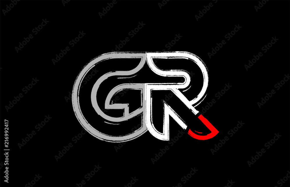 grunge white red black alphabet letter gr g r logo design grunge white red black alphabet letter gr g r logo design