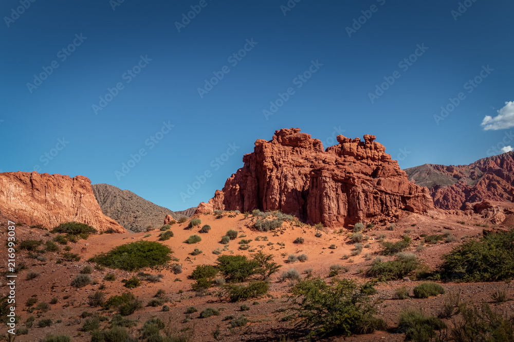 Quebrada de la Senorita desertic valley in Uquia Village at Quebrada de Humahuaca - Uquia, Jujuy, Argentina