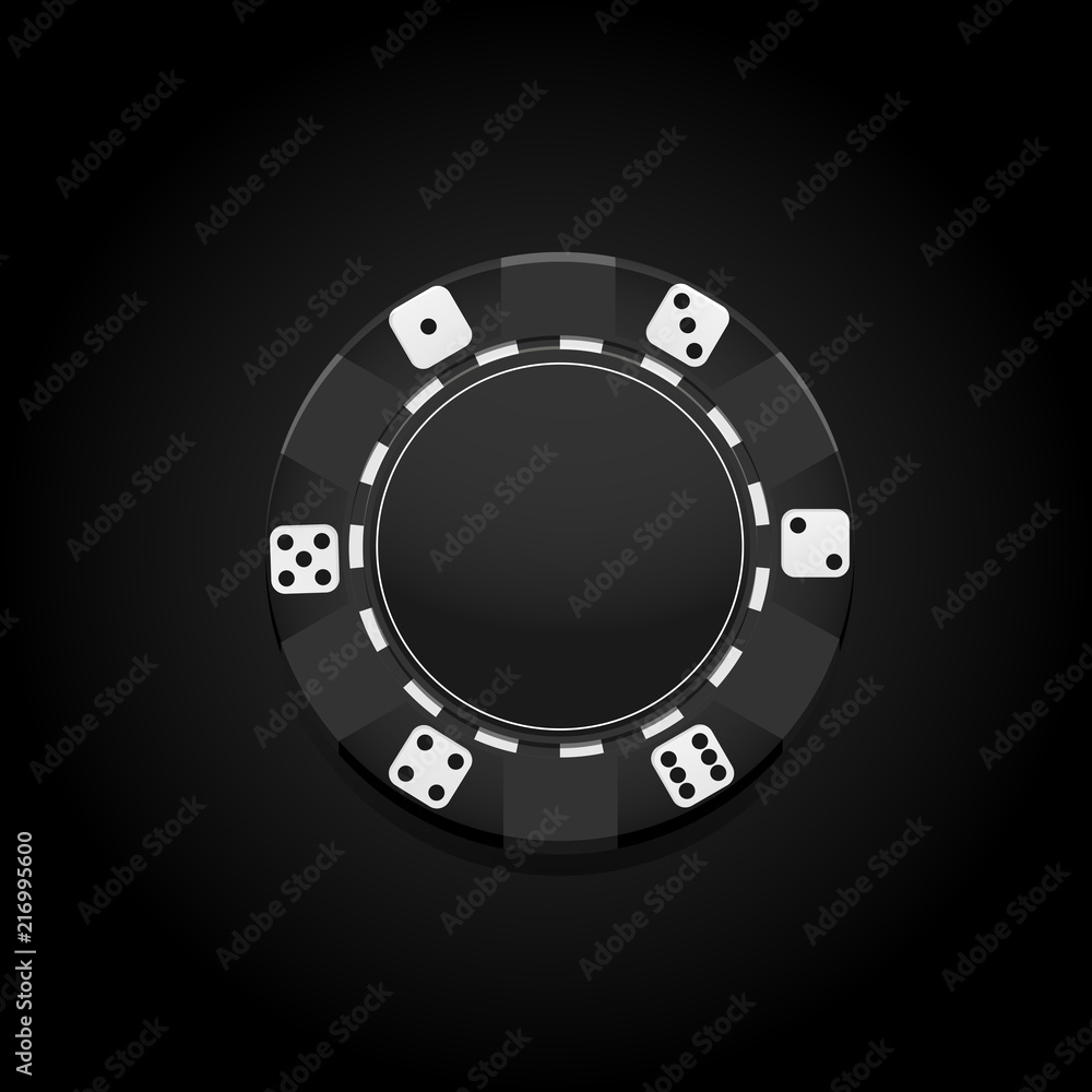 Vector green casino chip Vector green casino chip