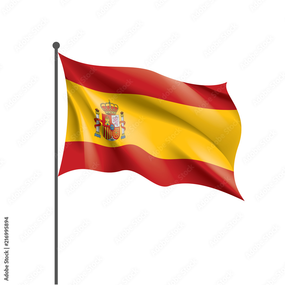 spain flag, vector illustration on a white background spain flag, vector illustration on a white background