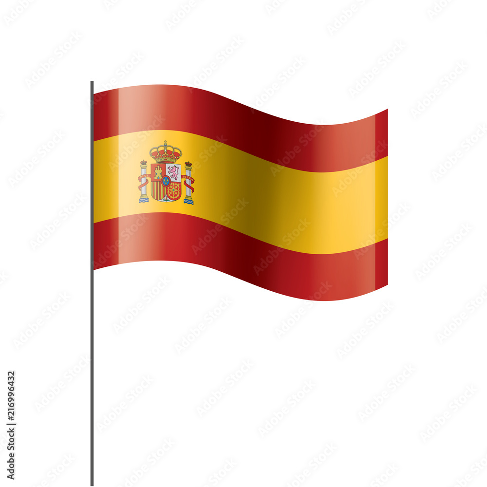 Obraz premium spain flag, vector illustration on a white background