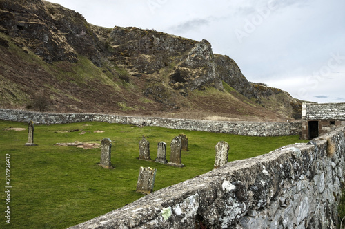 Nether Kirkyard St Cyrus, National Nature Reserve, Aberdeenshire Scotland. April 2018 photo