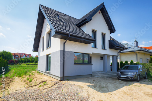 Newly built house with a finished plaster and paint © Patryk Kosmider