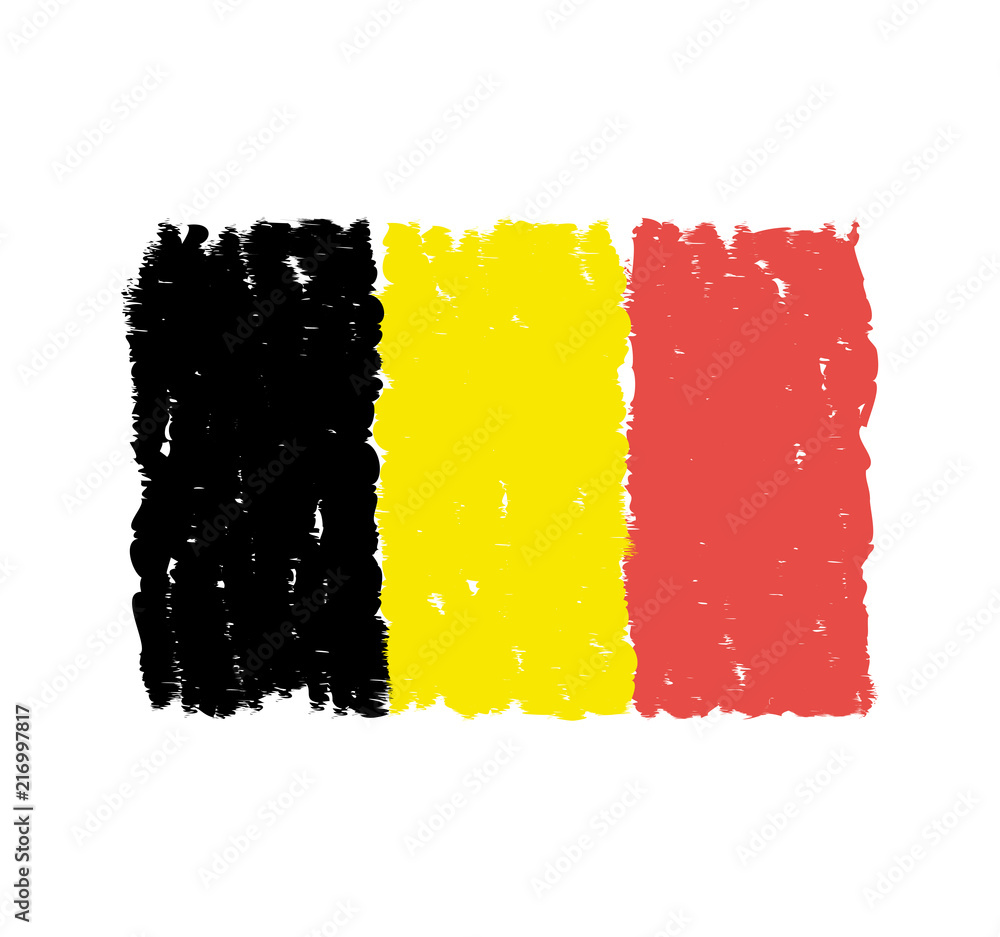 Obraz premium Belgium Hand Drawn Flag