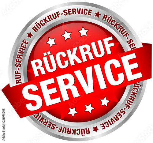 Button Banner "Rückrufservice" rot/silber