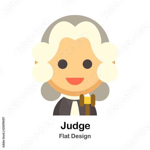 Judge Flat Illustration
