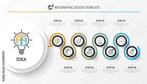 Infographic design template. Creative concept with 8 steps