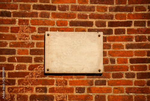 Wallpaper Mural plaque on a brick wall Torontodigital.ca