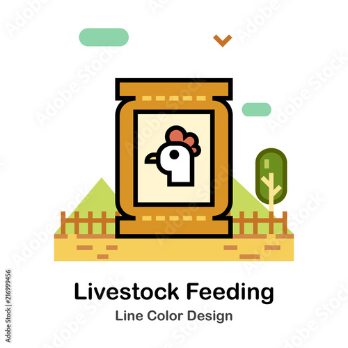 Livestock feeding Line Color Icon
