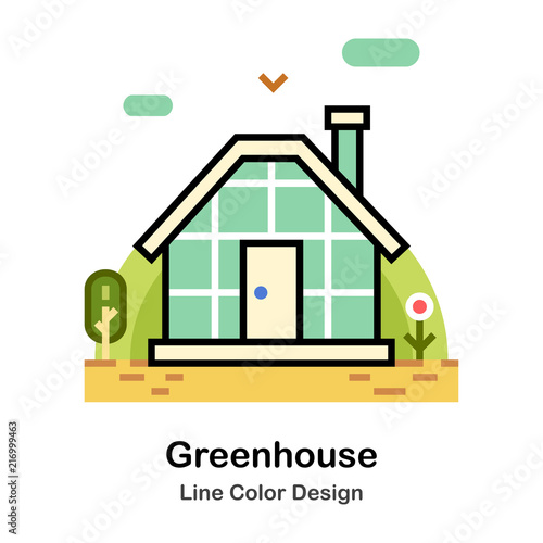 Greenhouse Line Color Icon