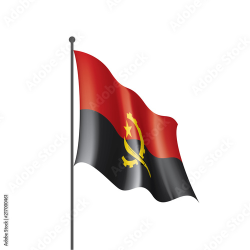 Angola flag, vector illustration on a white background Free Download Angola flag, vector illustration on a white background - GFXLoad