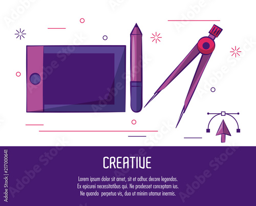 Creative colors and ideas poster with infomation vector illustration graphic design