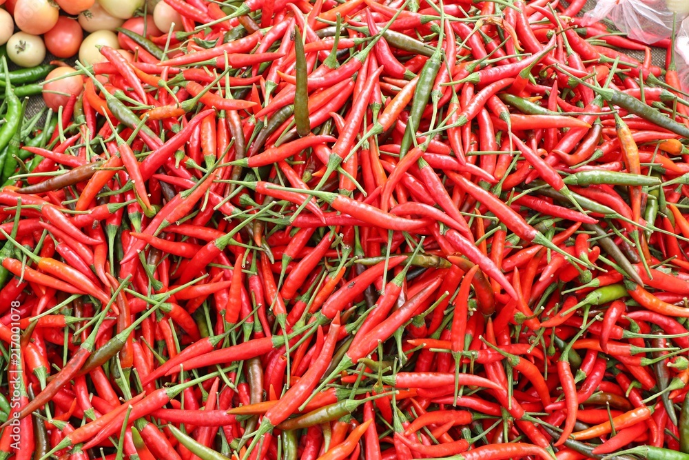 Fresh chilli at market