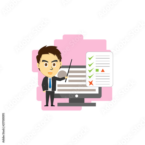 background of businessman presentation computer check list illustration