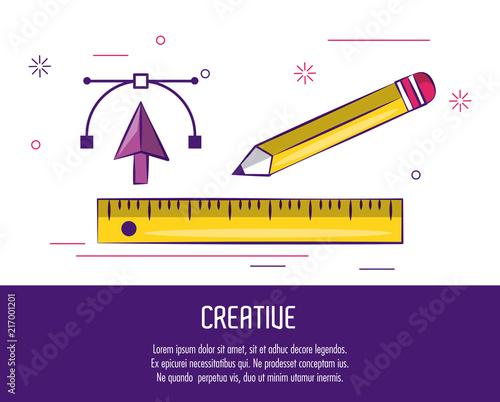 Creative colors and ideas poster with infomation vector illustration graphic design