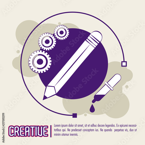 Creative colors and ideas poster with infomation vector illustration graphic design