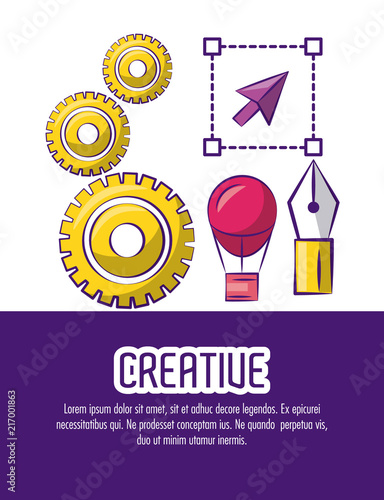 Creative colors and ideas poster with infomation vector illustration graphic design