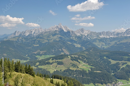 View on Dachstein Mountain, Bischofsmuetze in the background, Salzkammergut, AustriaAustria © martin_luminar