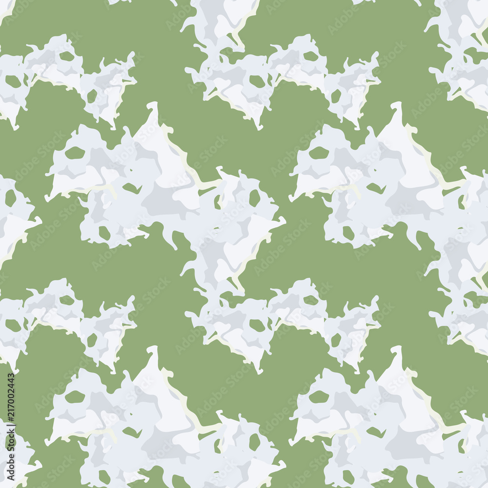 UFO military camouflage seamless pattern in green, grey and beige colors UFO military camouflage seamless pattern in green, grey and beige colors