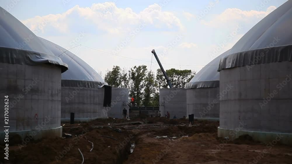 Production of biogas. Biogas plant. Construction of production