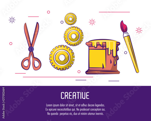 Creative colors and ideas poster with infomation vector illustration graphic design
