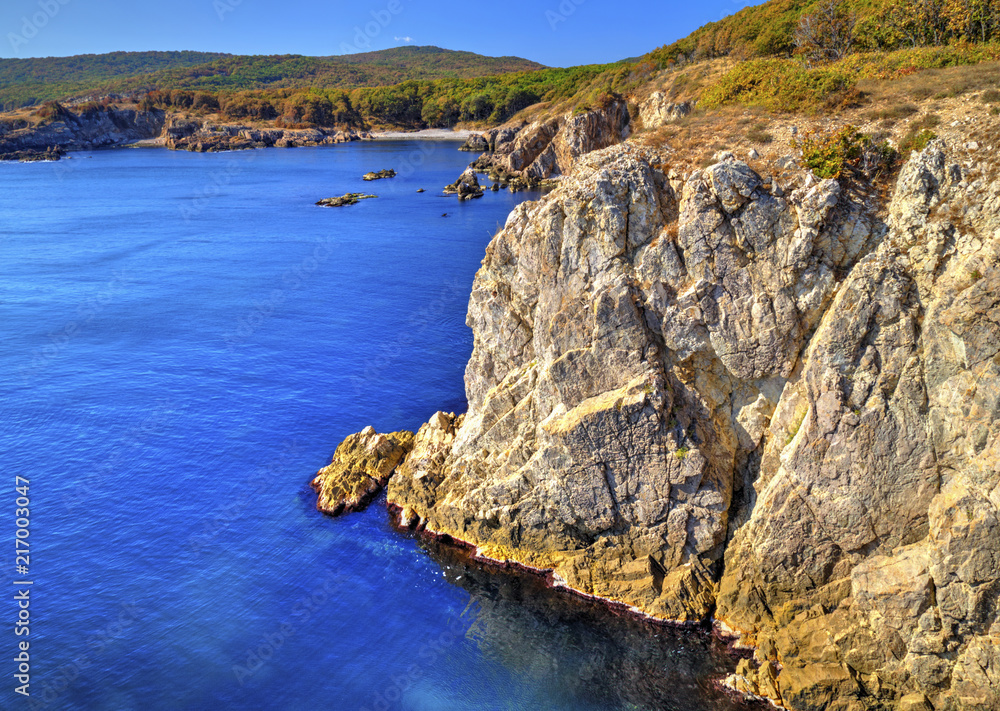 Fototapeta premium Beautiful landscape on rocky shore