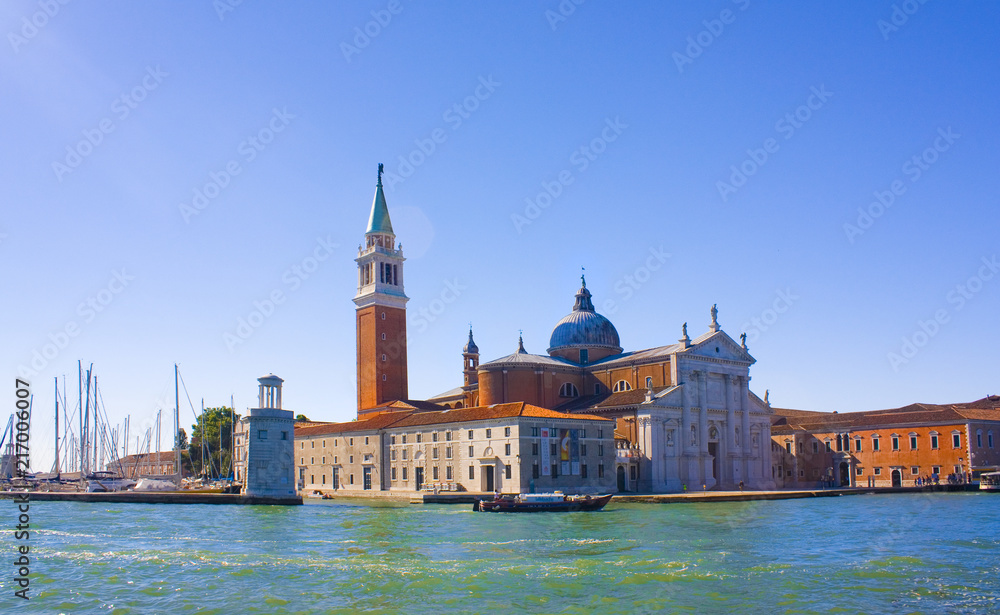 Panoramic view with San Giorgio Maggiore church in Venice, Italy