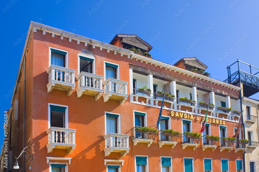 Ancient palace (now hotel) on the waterfront of Venice, Italy