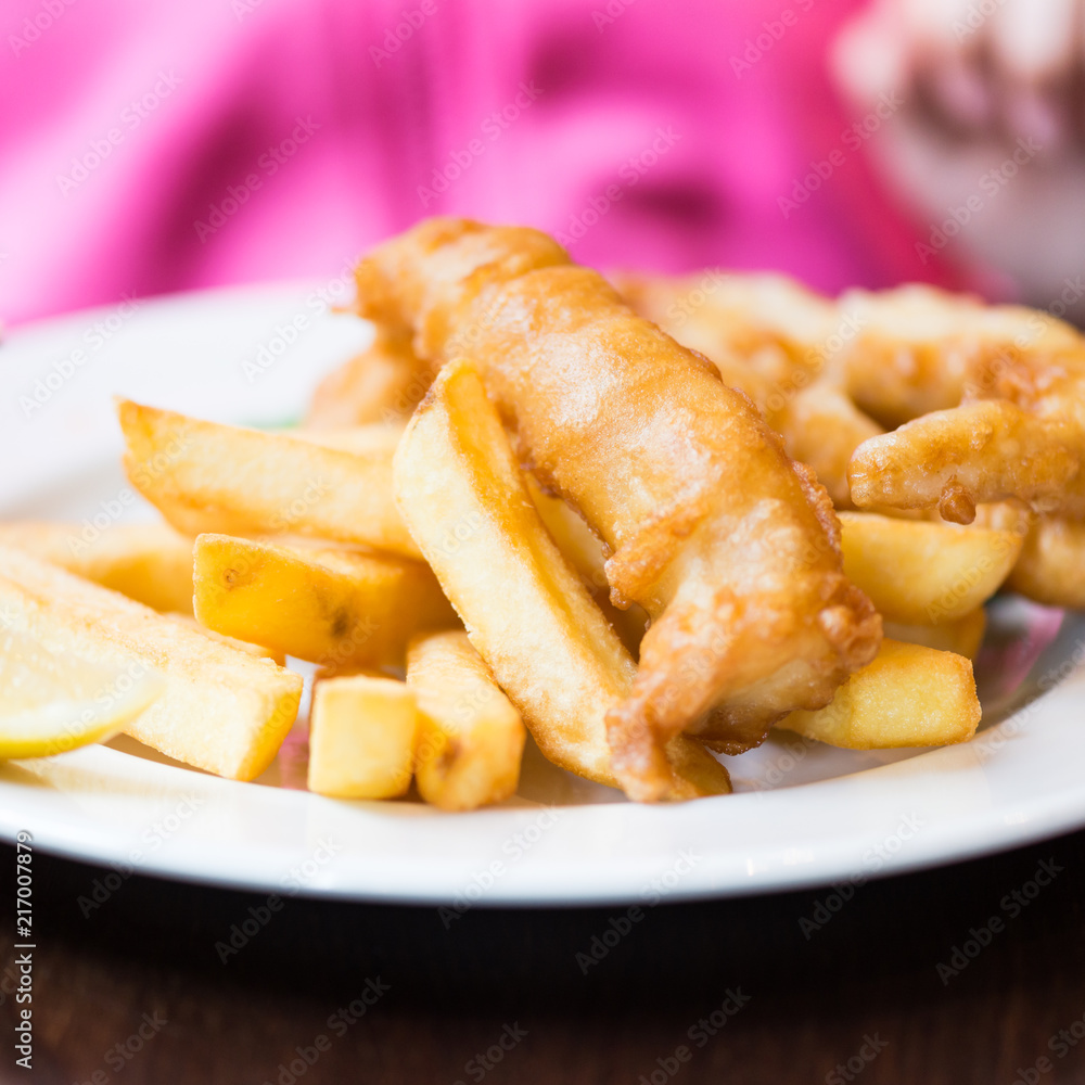 Traditional English Food such as Fish and Chips Traditional English Food such as Fish and Chips