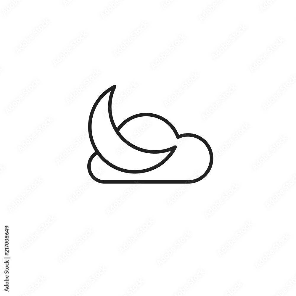 cloud and moon Vector İcon, Eps10 cloud and moon Vector İcon, Eps10