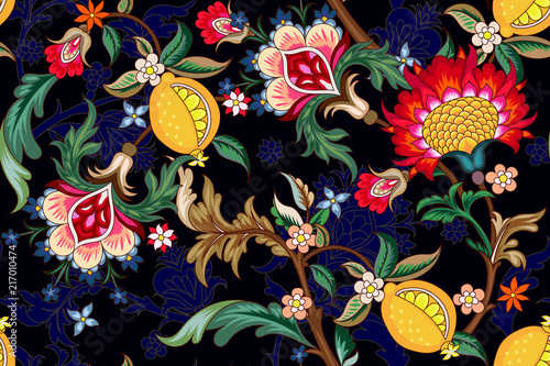  Seamless pattern with stylized flowers
