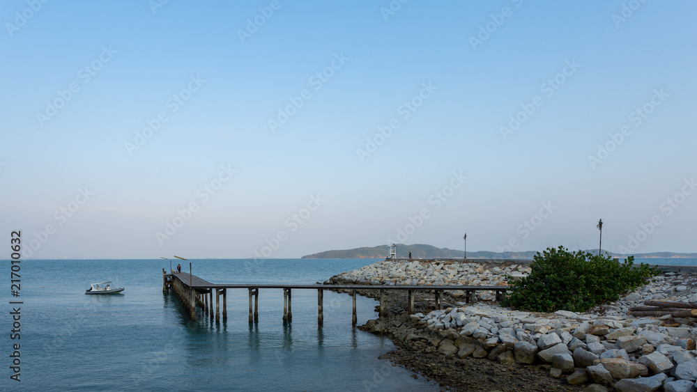 Coastline at the tropical sea of Khao Leam Ya National park, Rayong Province, Eastern Thailand.