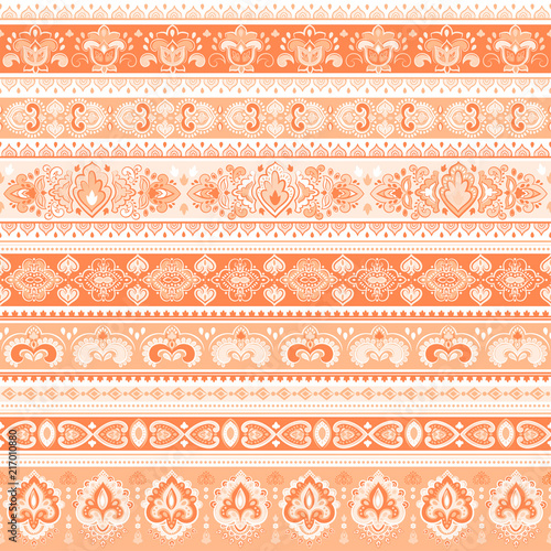Fototapeta Naklejka Na Ścianę i Meble -  Bohemian Indian Mandala print. Vintage Henna tattoo style