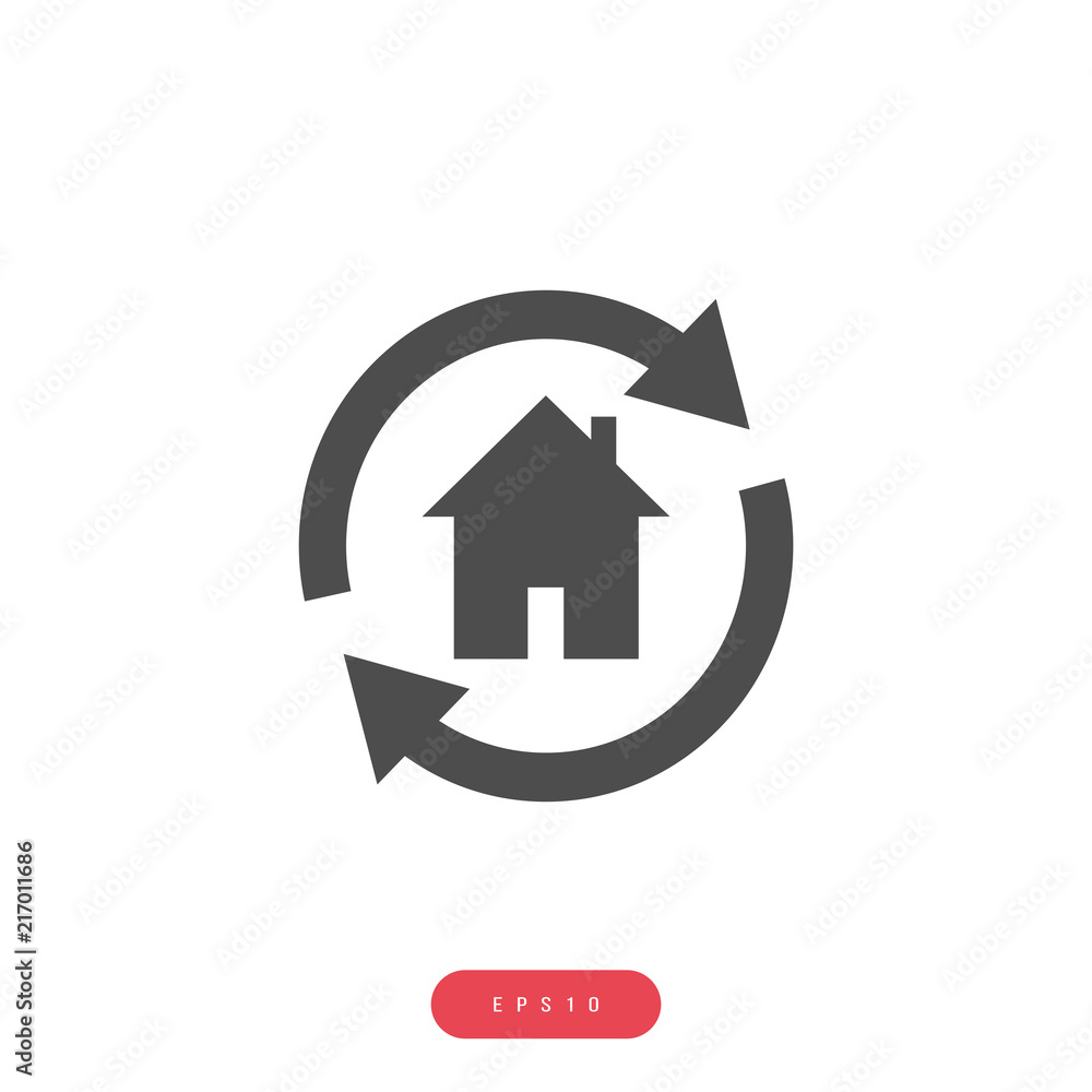 Update house, house with arrows Vector İcon, Eps10 Update house, house with arrows Vector İcon, Eps10