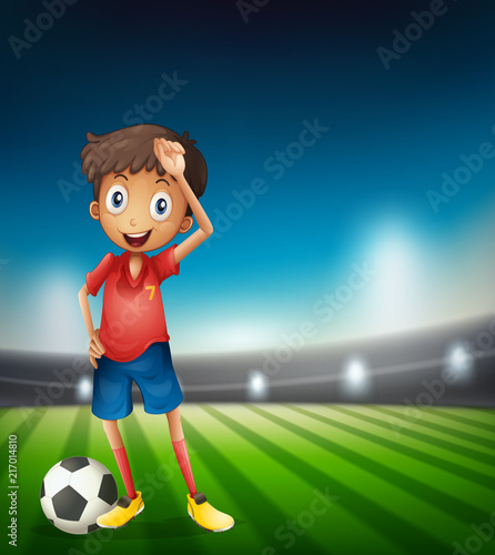 Young boy soccer player