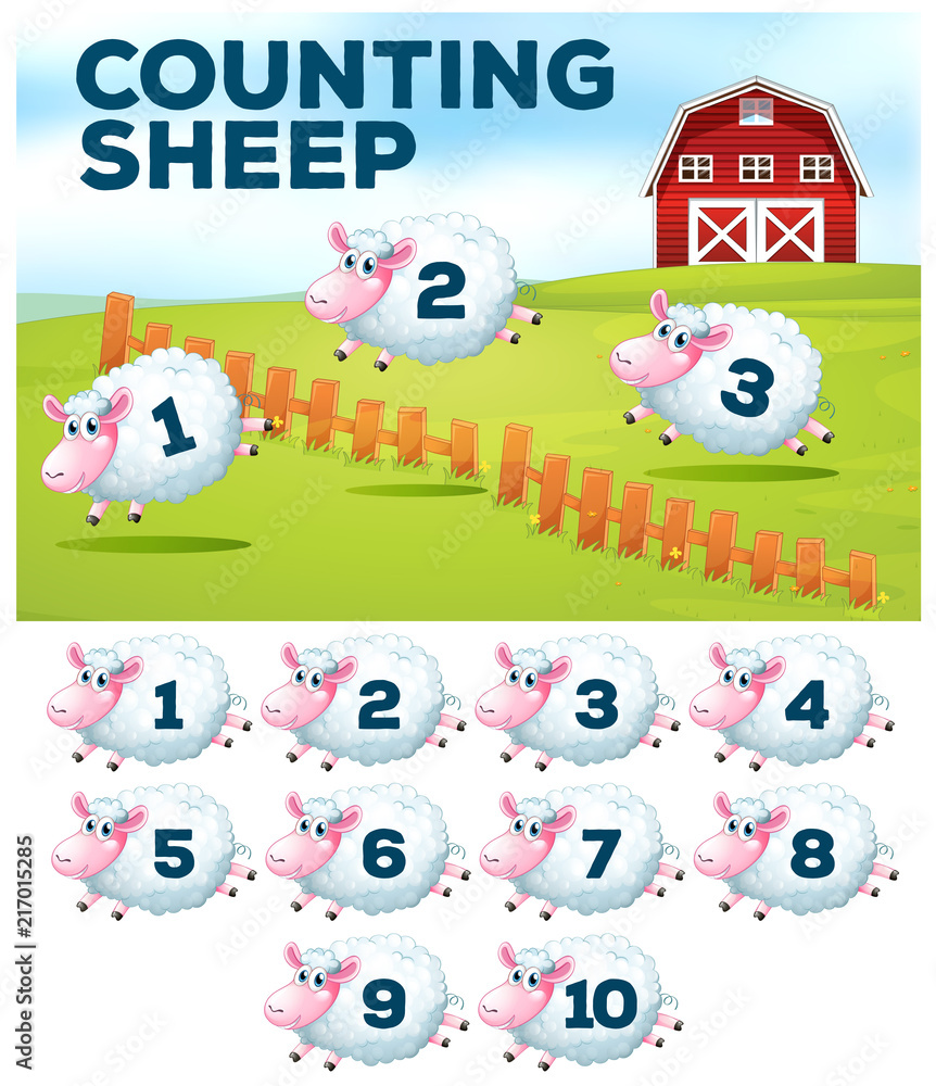 Counting sheep farm concept