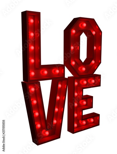 3d rendering love signboard photo