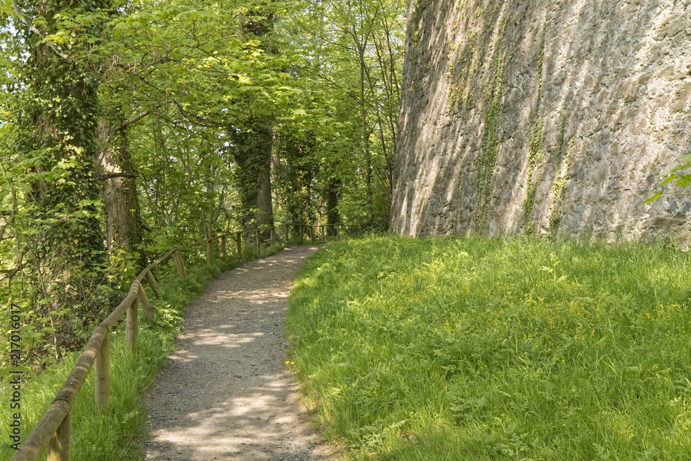 A walk path along the old wall. A walk path along the old wall.