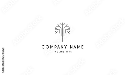 Digital tree vector logo image