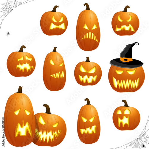 different Halloween pumkpins