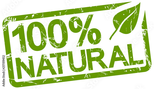 green stamp with text 100% natural