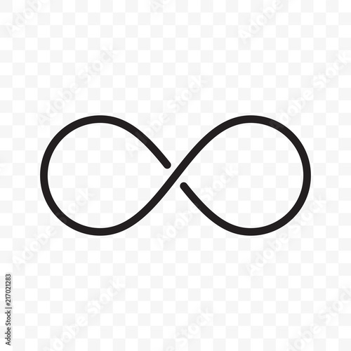 Infinity or infinite loop vector line icon