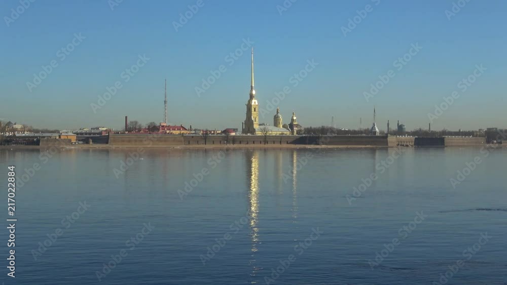 Panorama of the Peter and Paul fortress on a Sunny April morning. Saint Petersburg, Russia Panorama of the Peter and Paul fortress on a Sunny April morning. Saint Petersburg, Russia