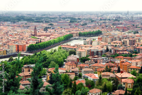 Image view of Verona, tourist center of Italy. Summer time.