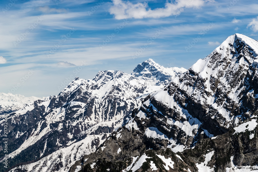 Winter snowy mountains at nice sunny day. Winter snowy mountains at nice sunny day.