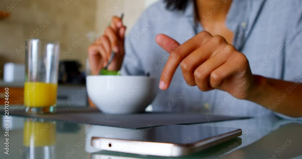 Woman using mobile phone at home 4k Woman using mobile phone at home 4k