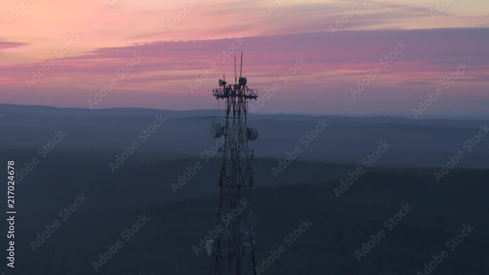 Cell tower on the mountain Cell tower on the mountain
