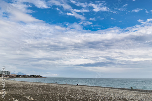 beautiful view of the black sea coast on a cloudy summer day