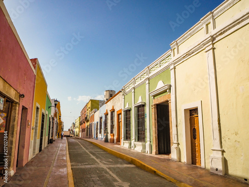 Spanish colonial style buildings in Mexico